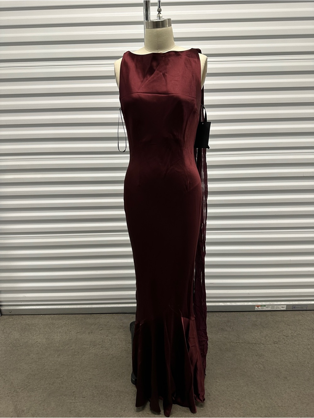 Retrofete Julia Gown in Port Maroon Satin - Picture 2 of 5